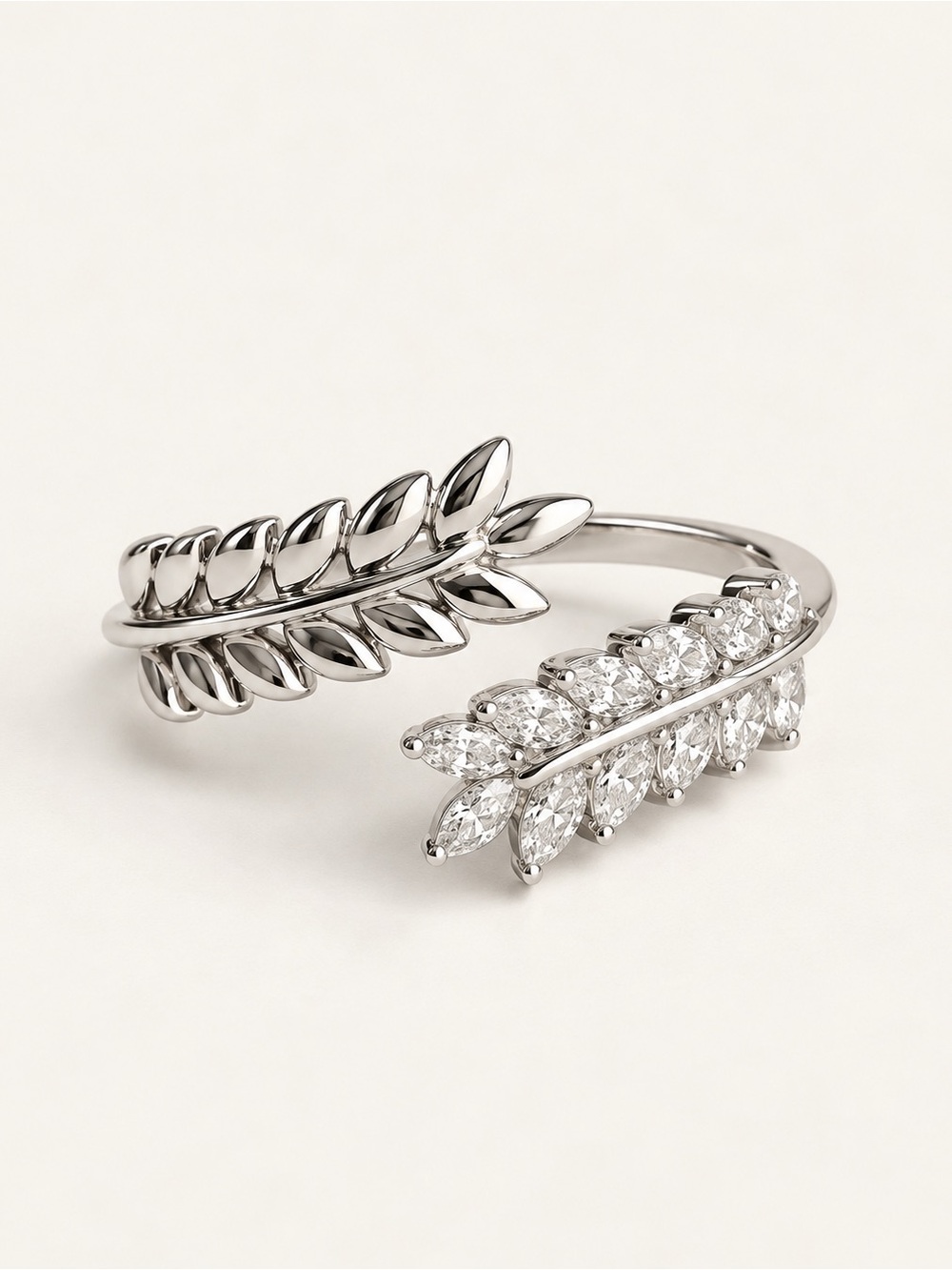 Platinum Plated Spike Adjustable Ring Water Resistant Dainty Jewelry